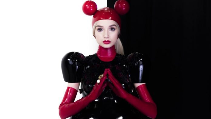 Poppy wearing Latex for her latest single, Metal