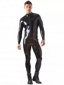 Honour Menswear Latex Fashion Black Catsuit