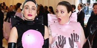 Met Gala 2019 sees Vex Clothing Make an Appearance Met Gala 2019 Lena Dunham and Jemima Kirke wearing Vex Latex Clothing