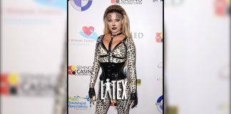 Carmen Electra wears Vex Latex to Halloween Party Carmen Electra wears Vex Clothing Latex Catsuit to Halloween Party 2019