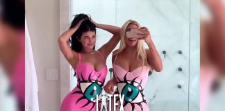 Kylie Jenner & Anastasia Karanikolaou stun in Venus Prototype Kylie Jenner and Anastasia Karanikolaou wear Venus Prototype Eyeball Latex Fashion Dress