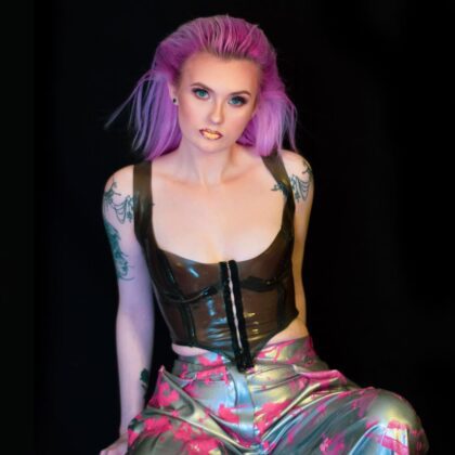 ExaltMe Festival Latex Fashion worn by Luci Fallen