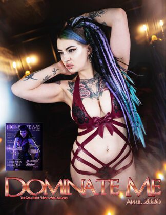 Latex Fashion Model Blasphemer wears Antitode London Latex for DominateMe Magazine