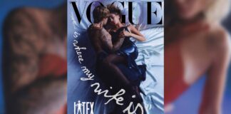Justin and Hailey Bieber Pose in Latex for Vogue Italia Hailey Bieber wears Saint Laurent Latex Fashion for Vogue Italia