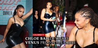 Chloe Bailey wears Venus Prototype Latex at BET Awards After Party Chloe Bailey wears Venus Prototype latex fashion dress bet awards 2021 after party