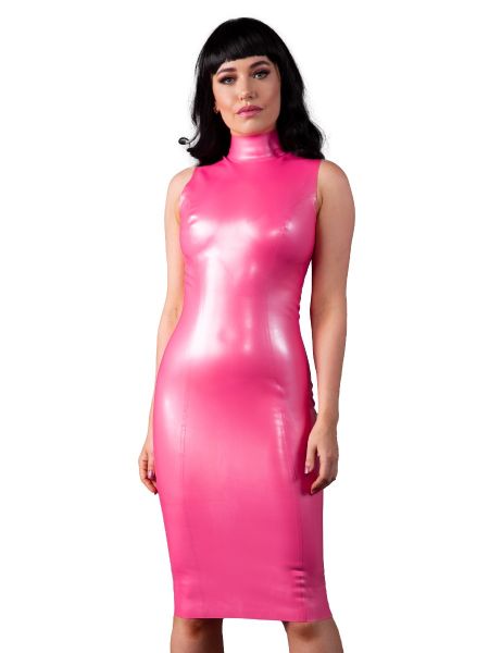 Honour Latex Clothing Fuchsia Sleveless Midi Dress