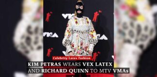 Kim Petras wears Vex Latex and Richard Quinn Dress to MTV VMAs 2021 Kim Petras wears Richard Quinn latex catsuit and dress to MTV VMAs