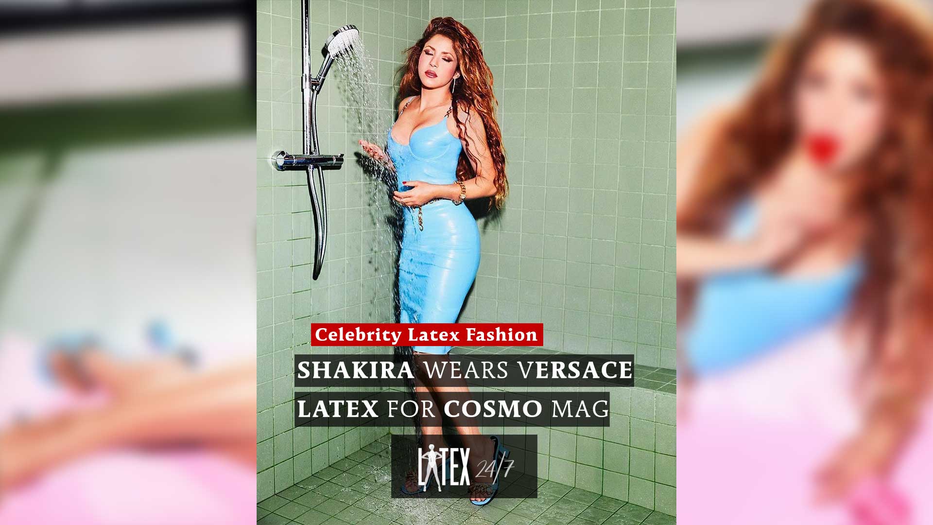 Shakira wears Versace Latex Dress in Cosmpolitan Magazine - Latex24/7 Shakira wears Versace Latex Dress in Cosmpolitan Magazine - Latex24/7