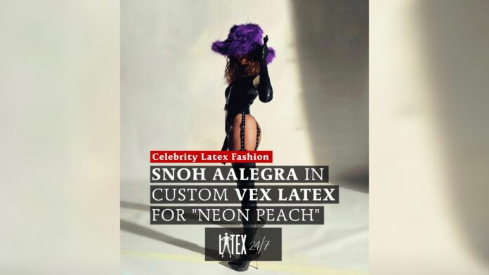 Snoh Aalegra in Custom Vex Latex for "Neon Peach" Video