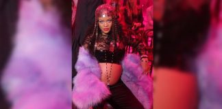 Pregnant Rihanna Shines In Latex Crop Top at Milan Fashion Week Rihanna wears Latex Crop Top Gucci Milan Fashion Week