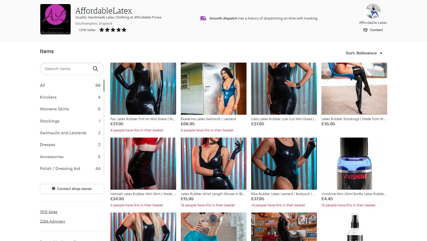 Etsy Marketplace Latex Fashion Clothing Affordable Latex