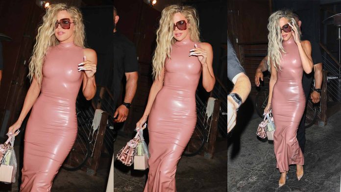 Khloe Kardashian wears Atsuko Kudo Latex dress