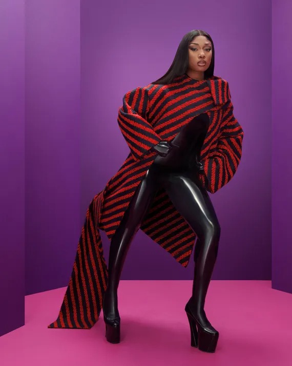 Megan Thee Stallion wears Atsuko Kudo latex fashion in New York Magazine