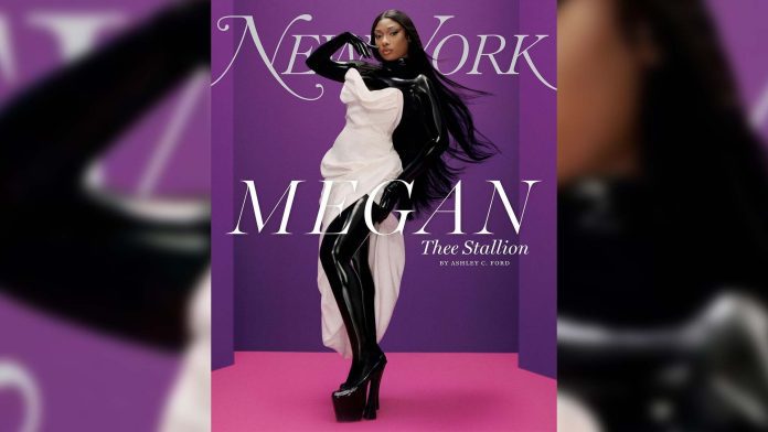 Megan Thee Stallion wears Atsuko Kudo latex fashion in New York Magazine