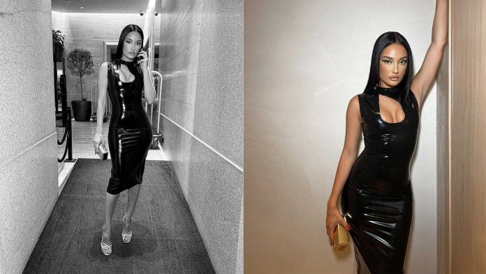 amina-muaddi-versace-latex-dress-fashion-clothing-milan-fashion-week-header Amina Muaddi Stuns in Versace Latex for Milan Fashion Week