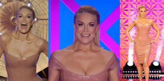 Hannah Waddingham in Atsuko Kudo Latex on Drag Race UK Hannah Waddingham wears Atsuko Kudo Latex on Ru Paul's Drag Race UK
