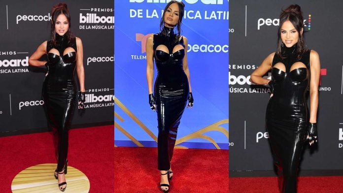 Natti Natasha wears Vex Clothing Latex Dress to Latin Music Awards