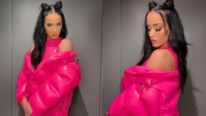 Katy Perry Embraces Barbiecore in Avellano Latex Dress and Jacket