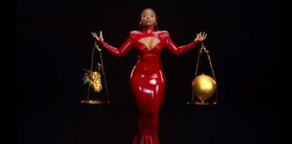 Chloe Bailey Launches Debut Album in Venus Prototype Latex Chloe Bailey wears Venus Prototype latex dress to announce release of debut album "In Pieces"