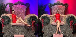 Urvashi Rautela Stuns in Latex Mini Dress Urvashi Rautela Stuns in Red Latex Fashion Clothing Mini Dress