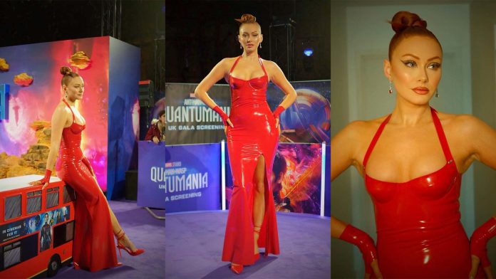 Elz the Witch in Latex Couture for Ant-Man Premiere