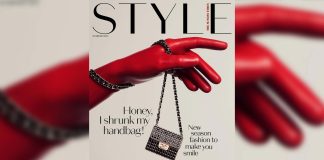 Elissa Poppy in The Sunday Times Style Magazine Elissa Poppy Red Latex Opera Gloves featured in The Sunday Times Style Magazine
