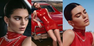 Kendall Jenner in Red Hot Latex for Messika Jewellery Kendall Jenners in Red Hot Latex Dress for Messika Jewellery