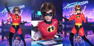 Katy Perry Looks “Incredible” in Vex on American Idol Katy Perry wears Vex Latex Incredibles Costume American Idol