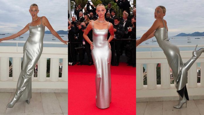 Mia Regan wears AVELLANO Latex at Cannes Film Festival