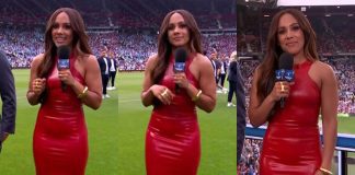 Alex Scott WOWS in YSL Latex Dress at Soccer Aid Alex Scott WOWS in YSL Latex Dress at Soccer Aid