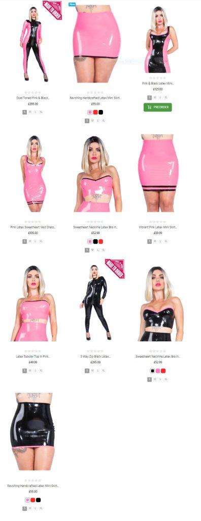 Honour Clothing Black Pink Limited Edition Latex Collection