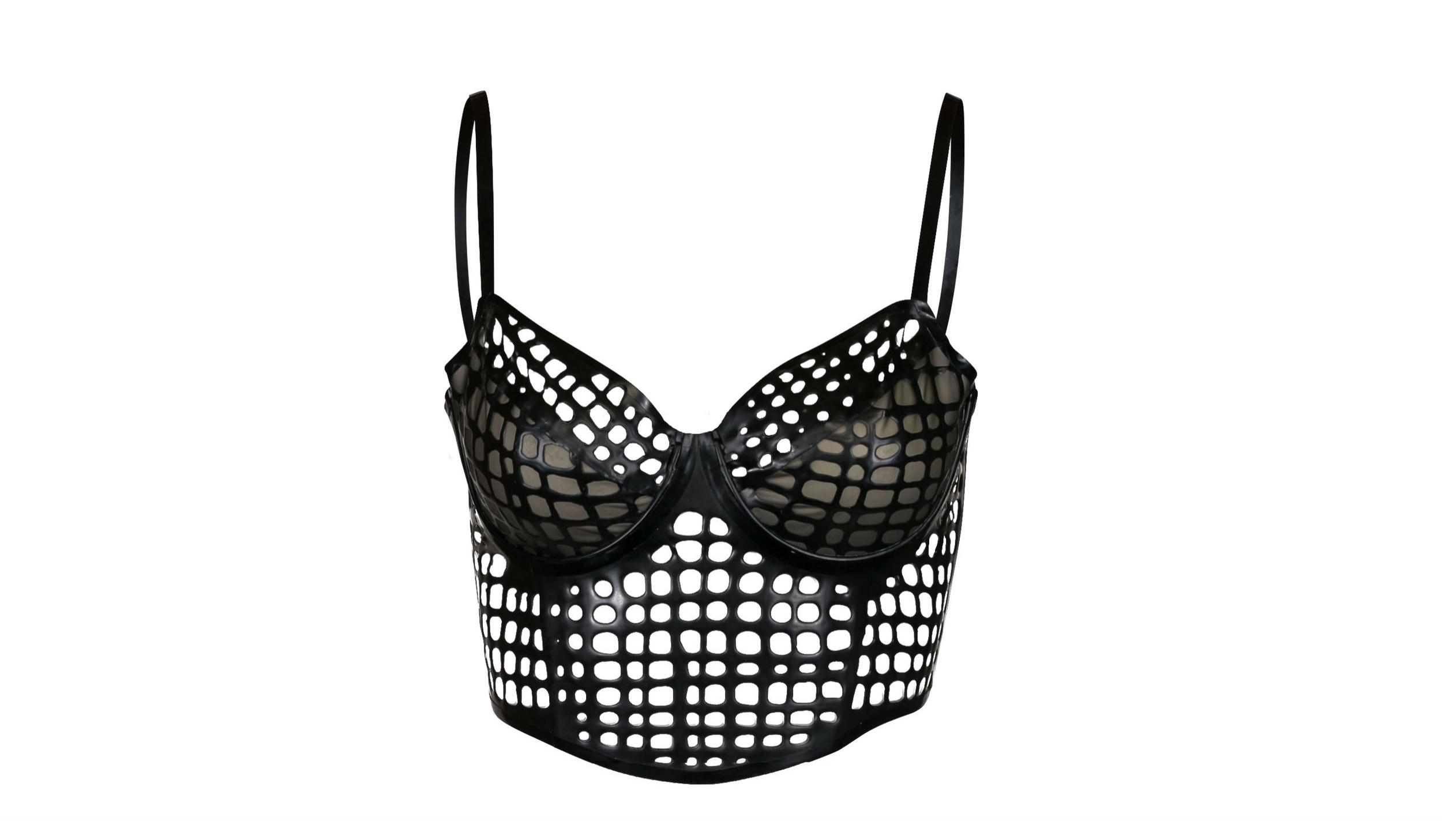 Sasha Louise Net Latex Bra Crop Top