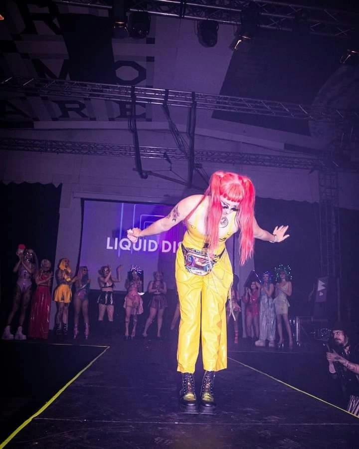 LIQUID DISCO owner Elena Lovebite takes a bow at the close of the event