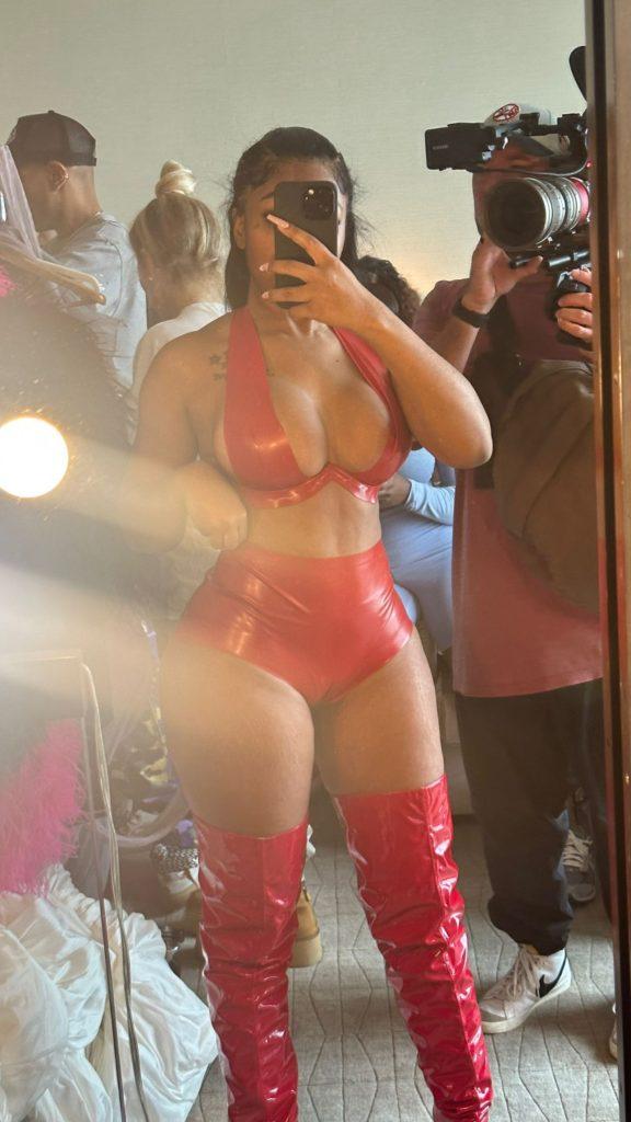 Yung Miami wears Atsuko Kudo Latex to the MTV Video Music Awards
