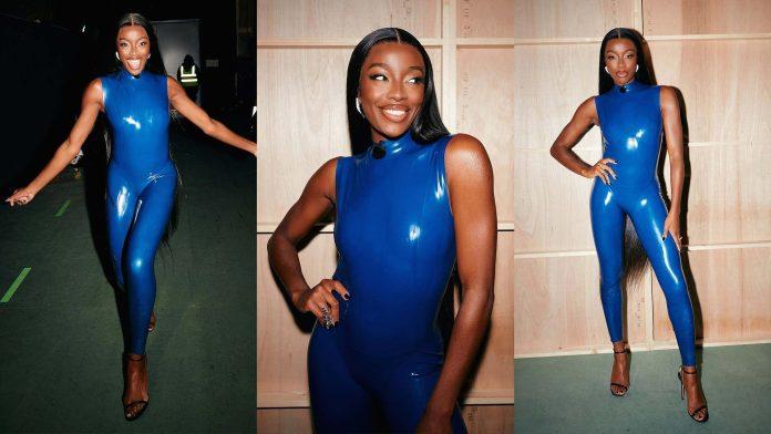aj-odudu-elissa-poppy-latex-fashion-clothing-big-brother-uk AJ Odudu wears custom Elissa Poppy latex for Big Brother Launch