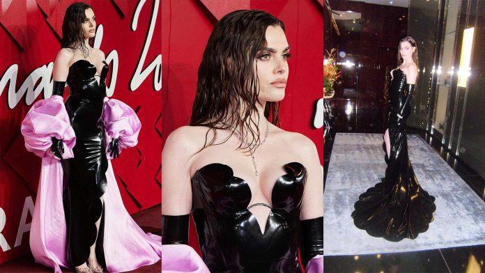 Charli Howards wears Atsuko Kudo latex dress to the British Fashion Awards 2023