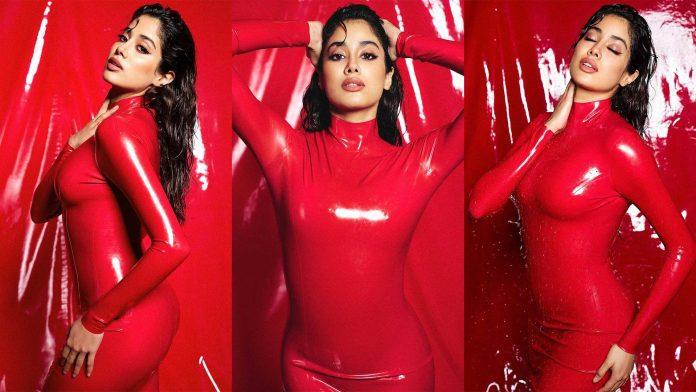 Janhvi Kapoor wears red Atsuko Kudo latex fashion