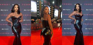 Motorsport Star Naomi Schiff in Pole Position wearing Atsuko Kudo Latex Naomi Schiff wears Atsuko Kudo latex for Ferrari premiere