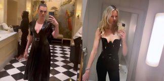 Latex Fashion Aplenty at London Fashion Week Opening Party Charli Howard and Georgiana Huddart wear Atsuko Kudo Latex clothing to London Fashion Week opening party