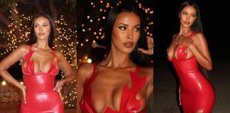 Maya Jama Brings the Heat with Bold Red Latex Dress on Love Island Maya Jama wears Poster Girl latex dress on Love Island