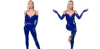 Dancing With The Stars Australia: Sharna Burgess Rocks Daring Blue Latex Outfit! Dancing With The Stars Australia star Sharna Burgess looks incredible in a daring blue Atsuko Kudo latex outfit on series opener