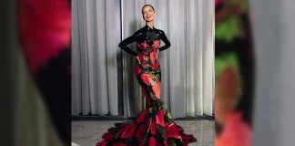 Maura Higgins Channels High-Fashion Icon in Show-Stopping Latex Floral Dress Maura Higgins Channels High-Fashion Icon in Show-Stopping Latex Floral Dress