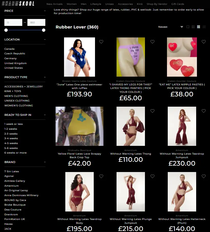 Charmskool has a specially curated section bringing the wide range of latex and rubber brands together