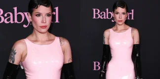 Halsey Heats Up the Red Carpet in Fiery Pink Latex Halsey wears Blacklickorish Latex to Babygirl Movie Premiere