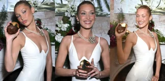 Orebella Arrives! Bella Hadid Makes a Splash in Head-Turning Latex in London Bella Hadid wears KHY x Poster Girl Official for Orebella UK launch party in London