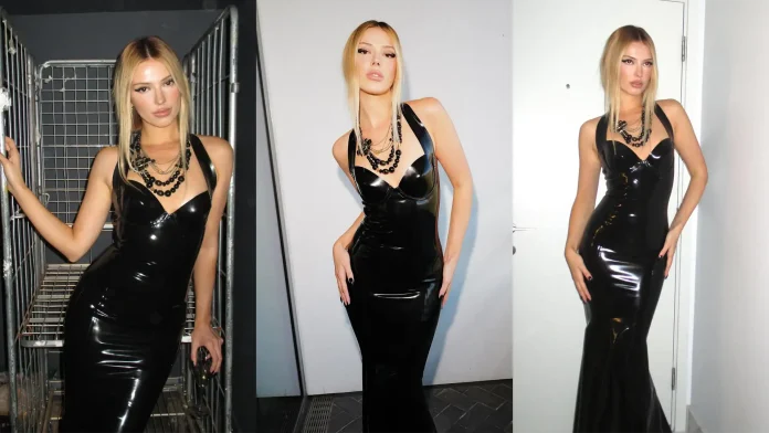 danielle-marcan-atsuko-kudo-latex-fashion-clothing-bafta-awards Danielle Marcan wears Atsuko Kudo latex clothing to BAFTA Awards