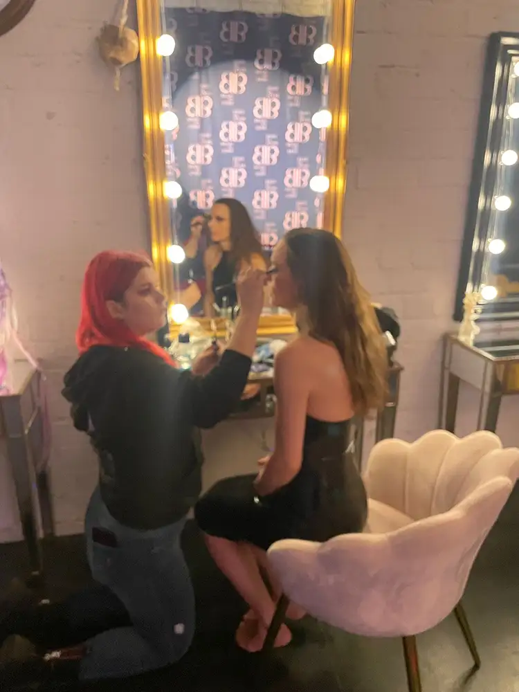 The Original Sin behind the scenes of their new video "Koresene", featuring lead singer Kira Sinister wearing William Wilde