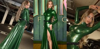 Munroe Bergdorf Brings Emerald Magic to Wicked: For Good London Premiere in Latex Ensemble Munroe Bergdorf wears Atsuko Kudo Latex to Wicked: For Good London Premiere