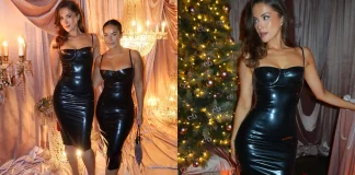 ‘Tis the Season for Latex: House of CB Founder Stuns at Christmas Party Launch Conna Walker and Zena Babbs wears House of CB latex dress to Christmas Party