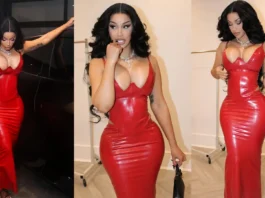 Red Alert! Cardi B Wows in Poster Girl’s Corset-Inspired Latex Ensemble Cardi B wears Poster Girl x KHY latex fashion